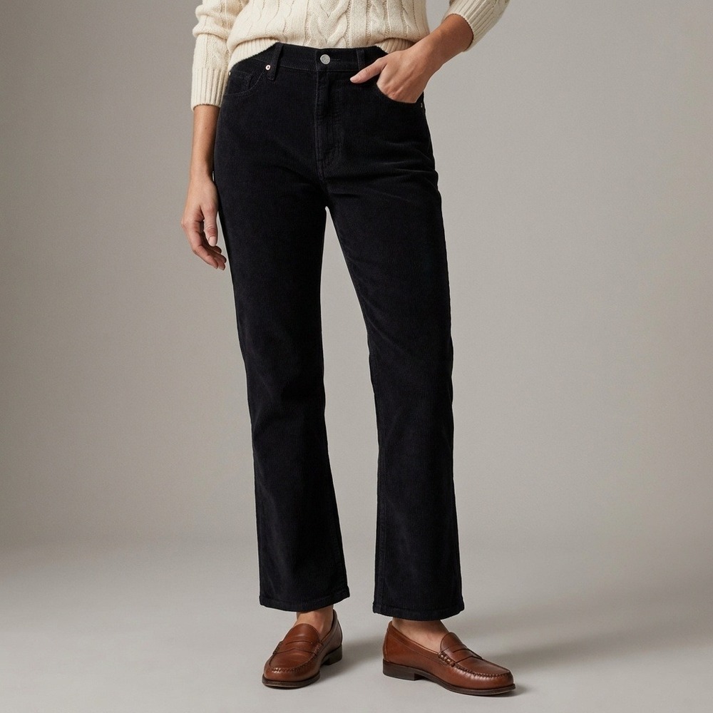 NWT RE/DONE 70s Stove Pipe Corduroy Pants Black High Rise Size 30